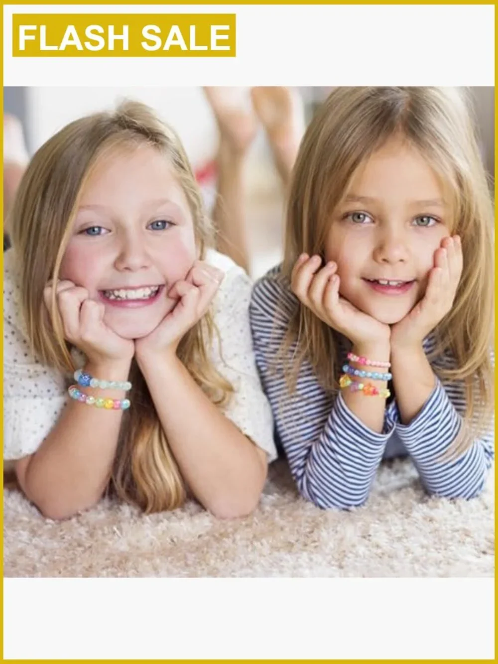 Cute Beaded Bracelets for Girls - 18 Pcs Toddler Jewelry Set